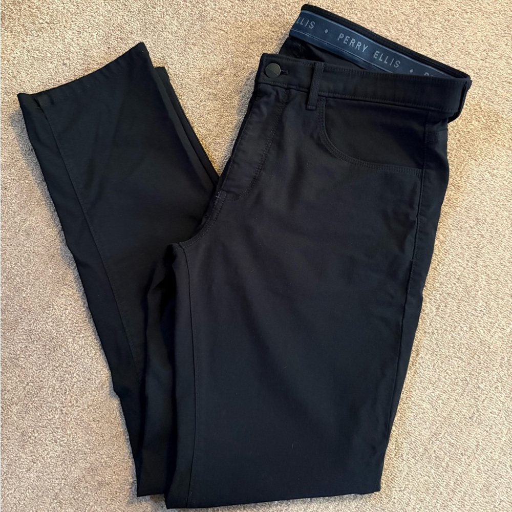 Perry Ellis Midnight Black Trousers